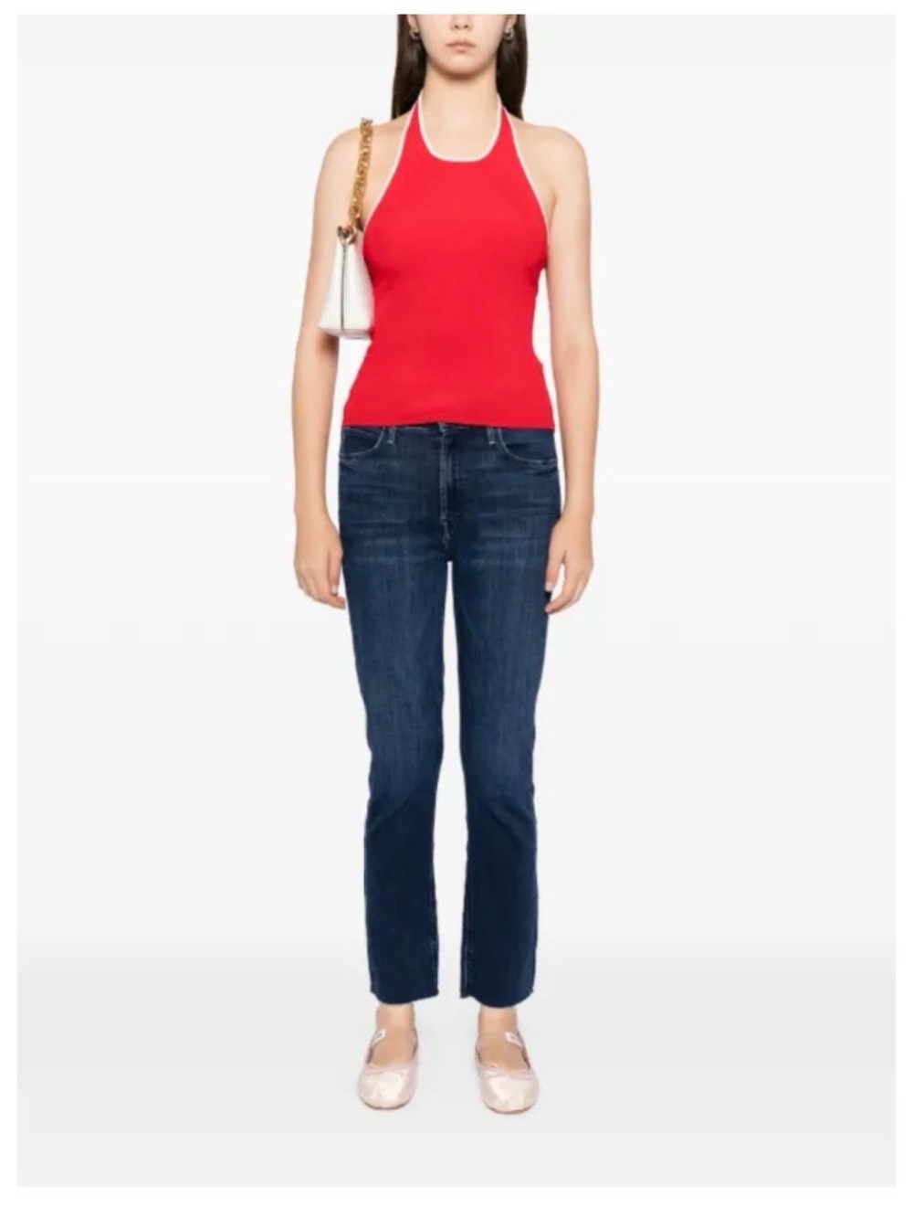 MOTHER The Mid Rise Dazzler Ankle Fray Jeans Darker Wash Raw Hem size 31